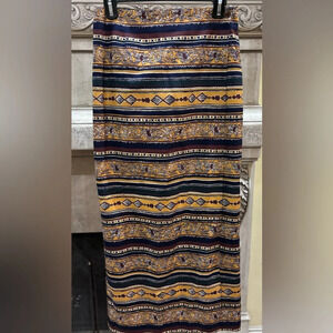 Vintage Breeches Wrap Skirt Geometric Design USA Made Size 12 Cotten